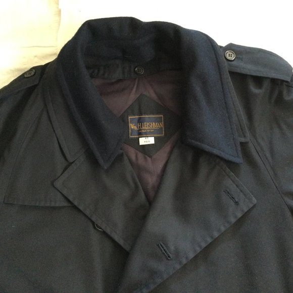 Wm H Leishman Men's long coat jacket by Tip top size 40 blue removeable lining - Picture 4 of 9